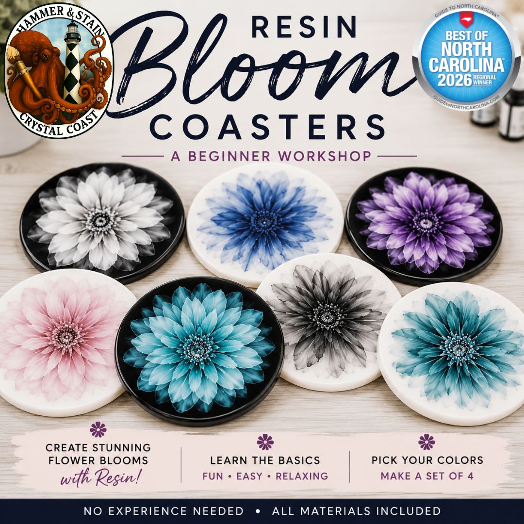 07/26/2026 (Sunday) Resin Bloom Coasters: Beginner Experience - 2PM