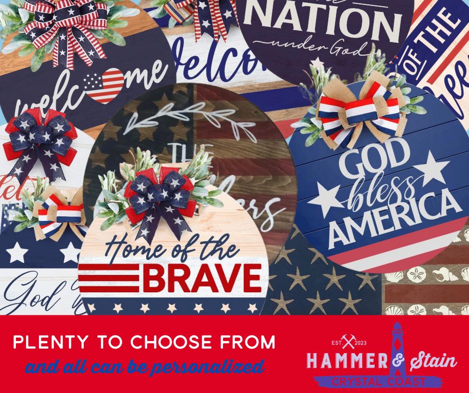 Personalized Patriotic Door Hangers Hammer@Home Kits