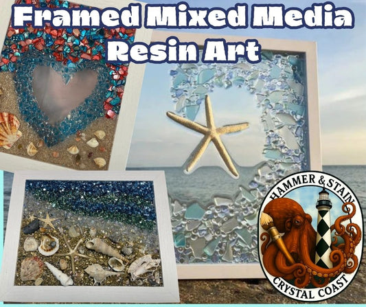 01/31/26 - Framed Mixed Media Resin Art - 6PM