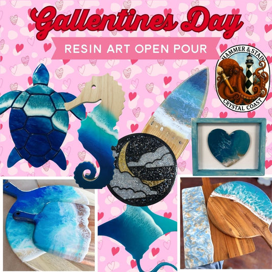 02/13/26 - Friday (6PM) Gallentine's Day - Resin Art Open Pour: Beginner Basics to Next Level Pours!