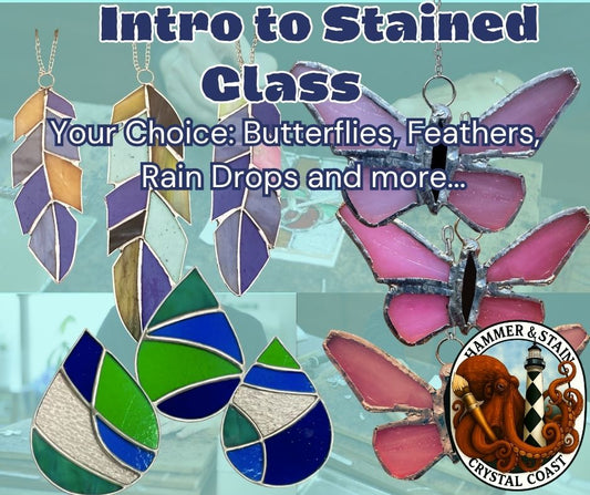 04/24/2026 (Friday) - Stained Glass 101 - Butterflies, Rain Drops & Feathers 6PM