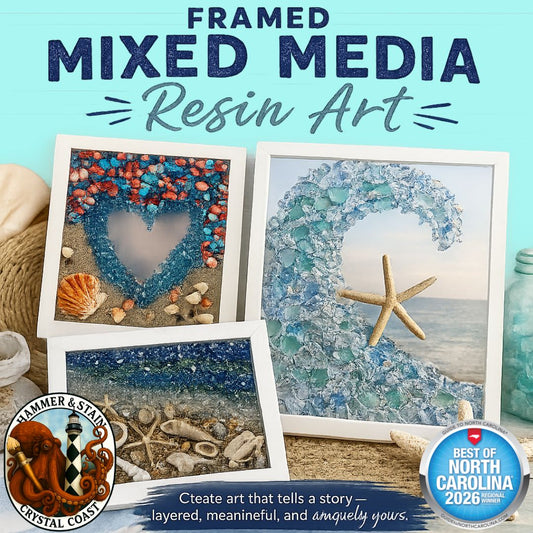07/31/26 Friday (6PM) Framed Mixed Media Resin Art