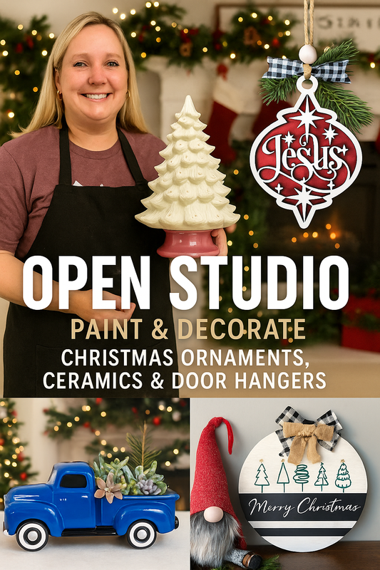 12/05/2025 - Holiday Open Studio - Ornaments, Ceramics & Door Hangers - 4PM