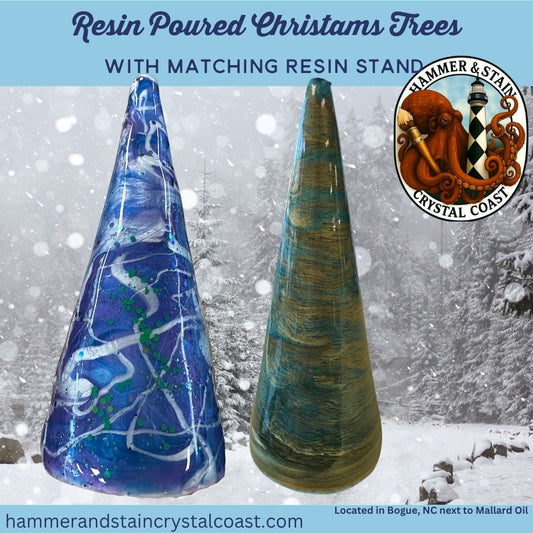11/30/2025 - Resin Poured Christmas Trees w/ Matching Stand 2PM