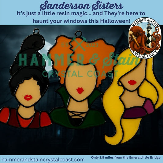 10/08/2025 - Sanderson Sister Faux Stained Glass Suncatchers - 6PM