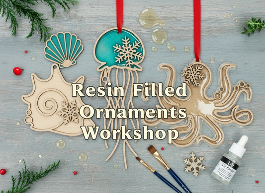 Resin Filled Ornaments Workshop banner with new background